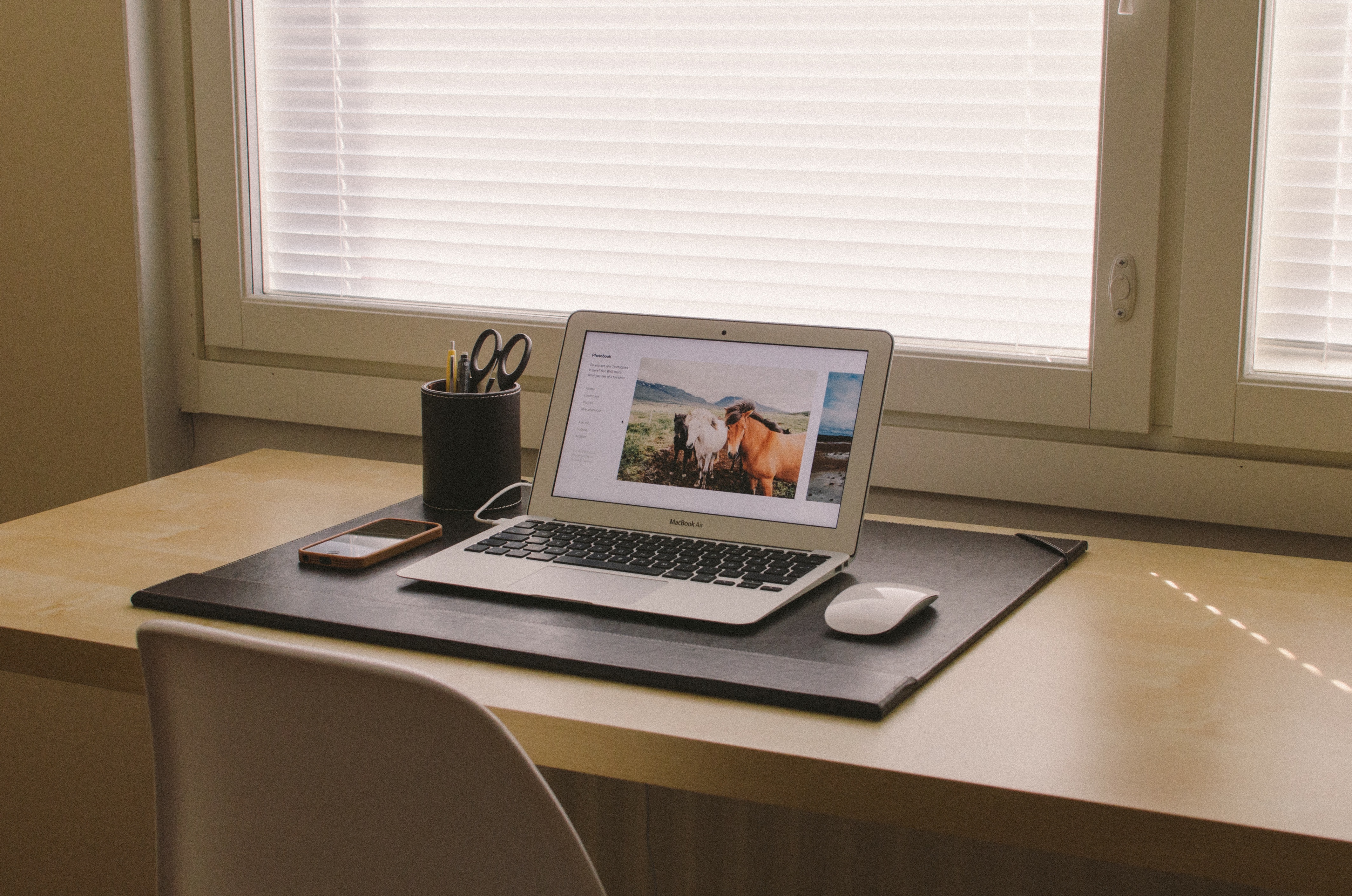 computer on a desk