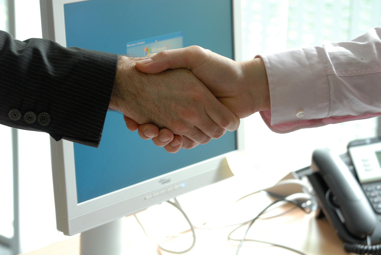 Two male hands in a handshake