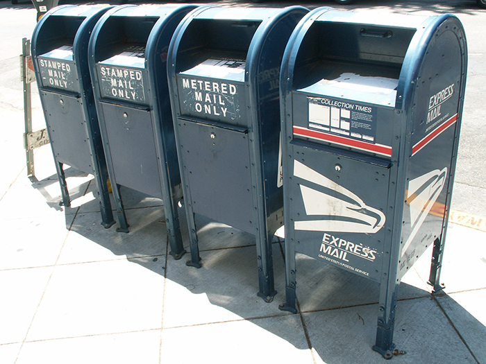 row of mail boxes